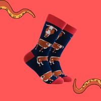 Longhorn Cow Socks - Horn To Be Wild