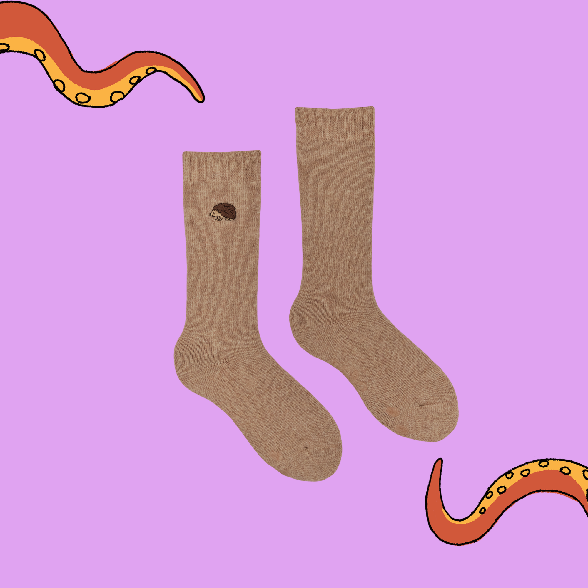 Hedgehog Embroidered Boot Socks