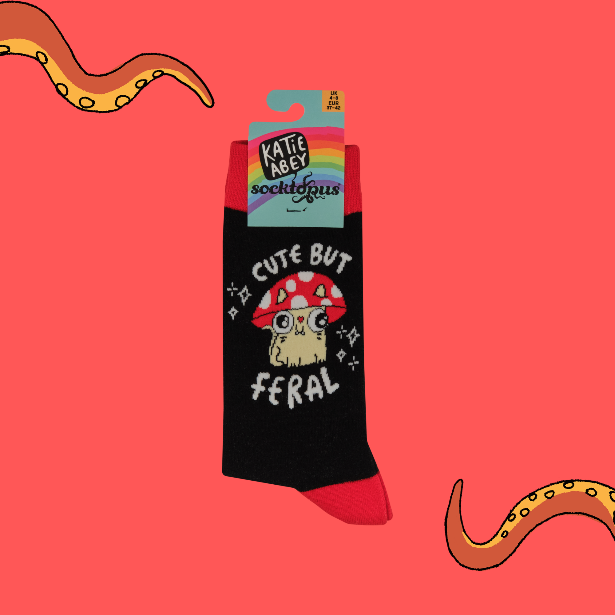 Cute But Feral Socks - Socktopus X Katie Abey
