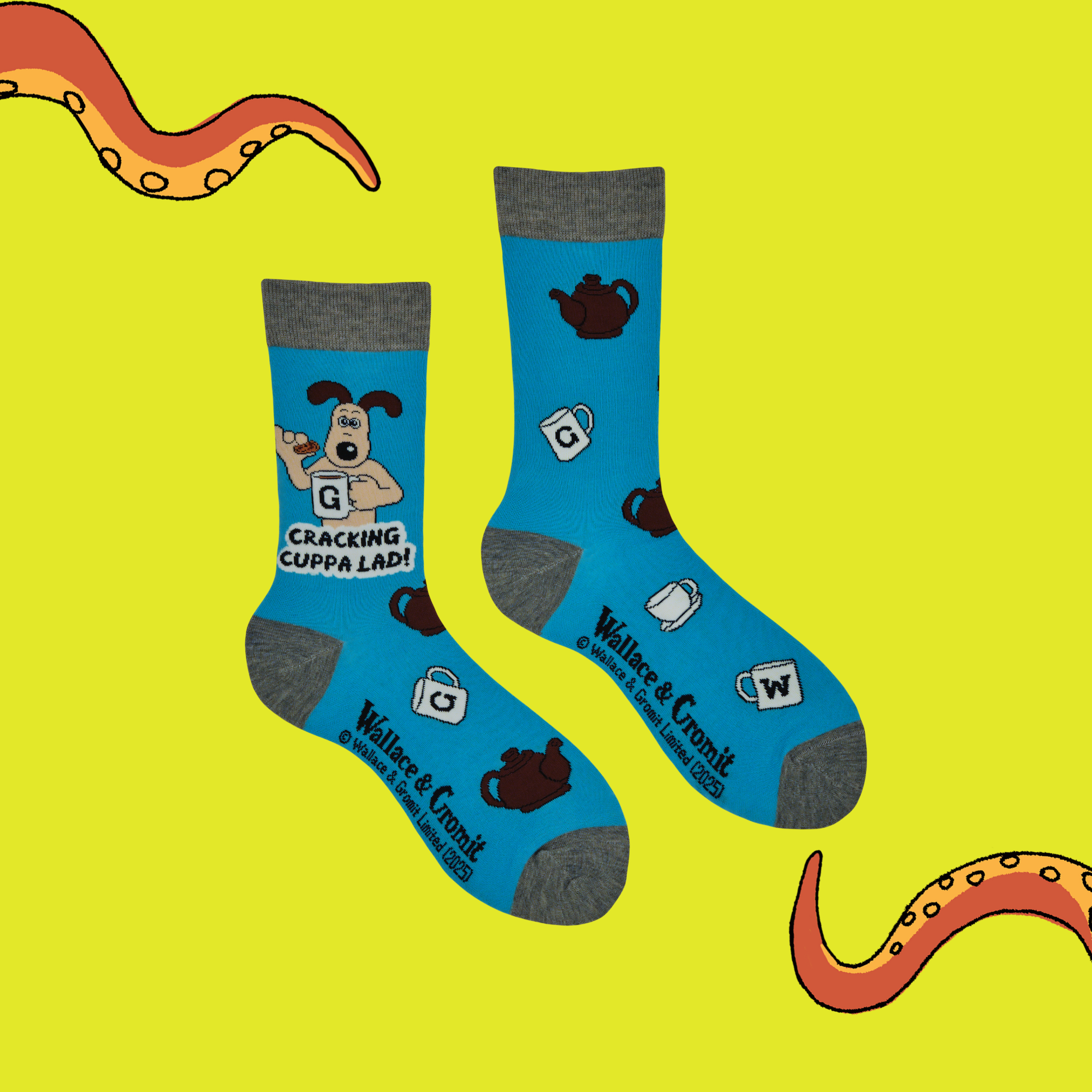 Cracking Cuppa Lad Socks - Wallace and Gromit