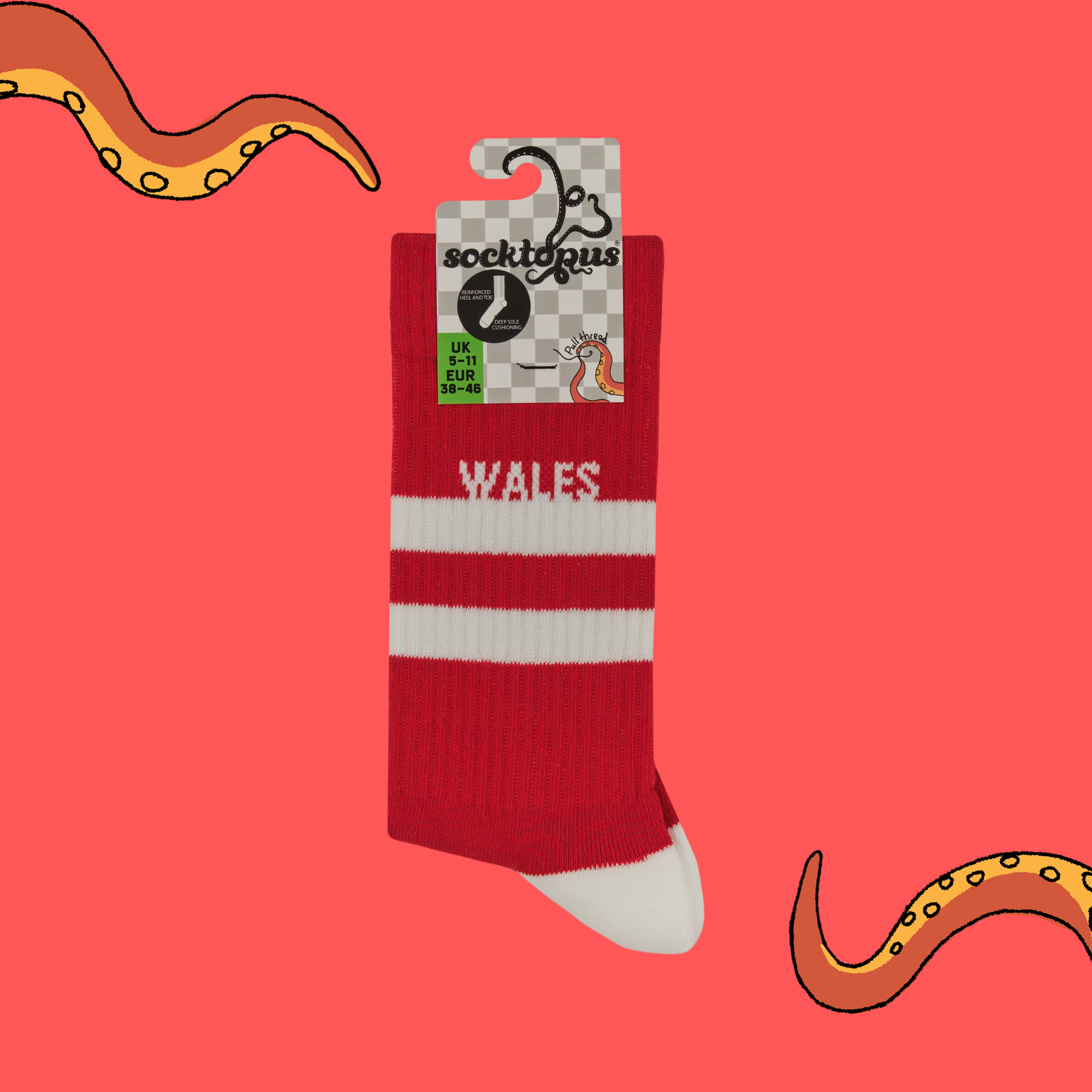 Wales Retro Sports Athletic Socks