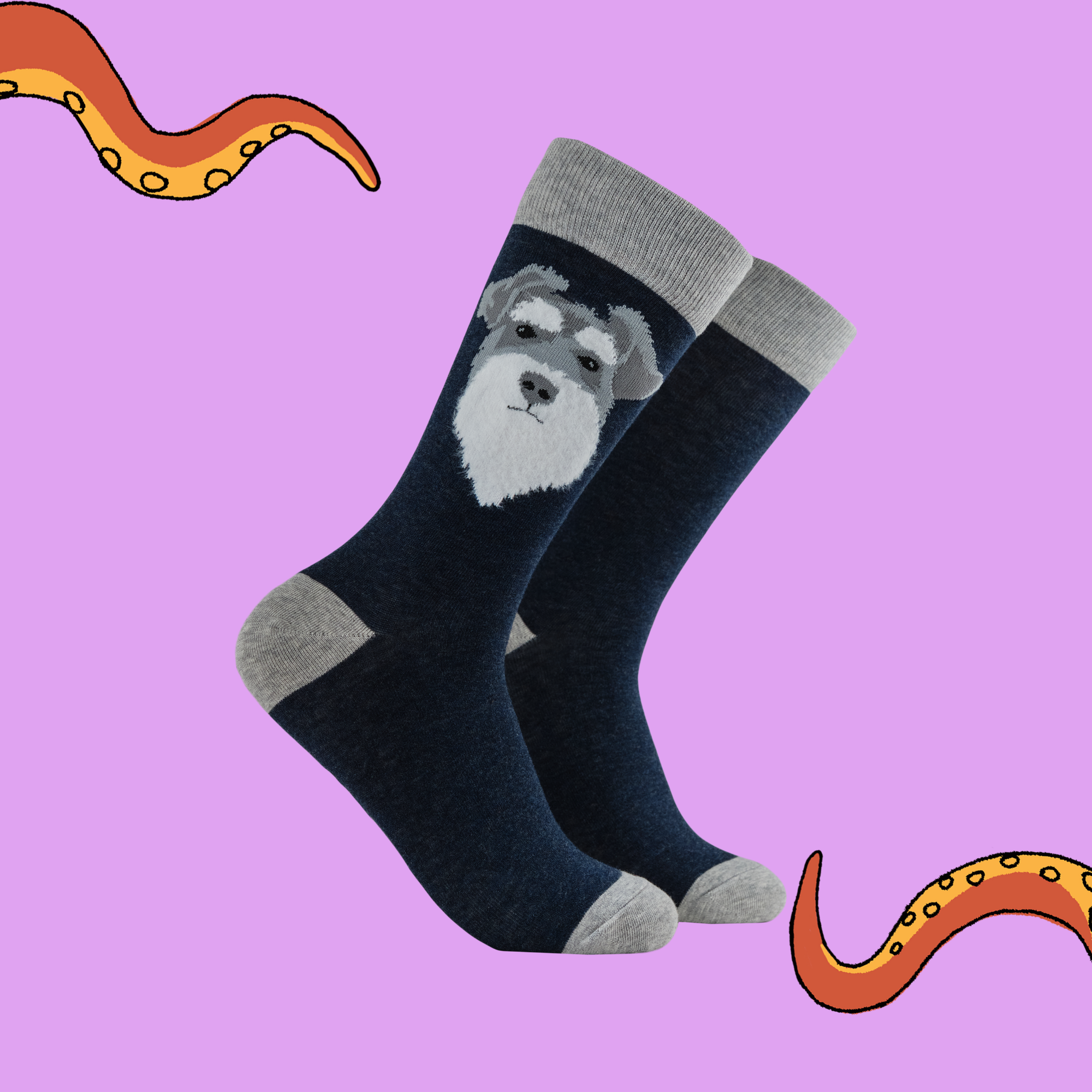 Fluffy Wowza Schnauzer Socks