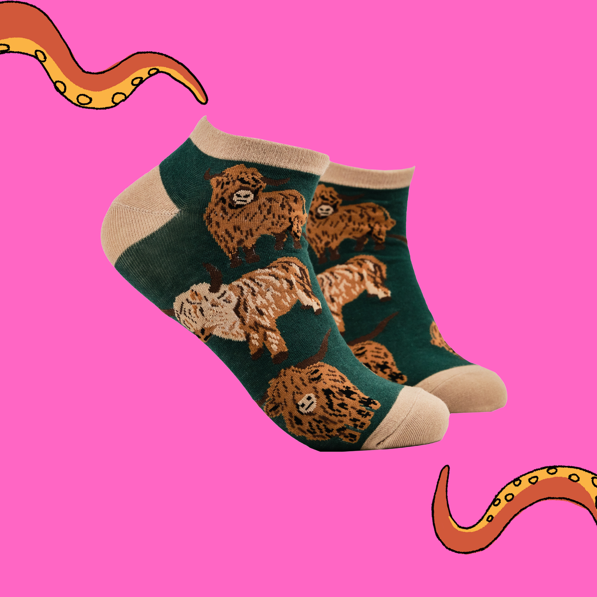 Highland Cow Trainer Socks - Och Aye the Moo! Trainer