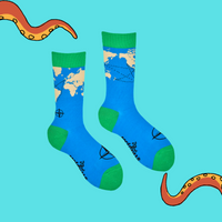 World Map Bamboo Socks