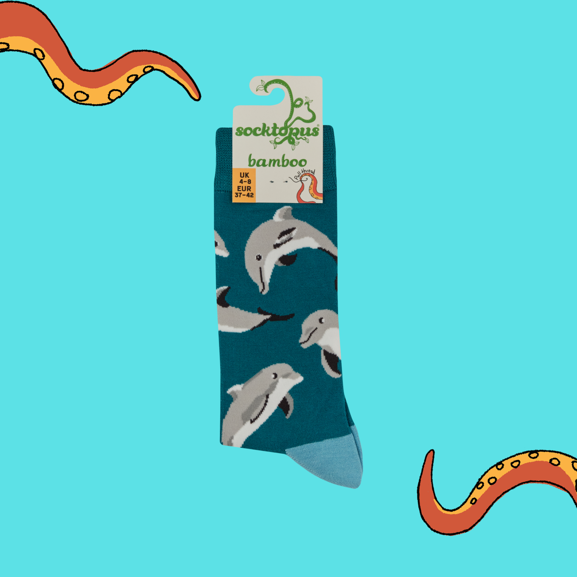 Bamboo Socks - Bottle-Toes Dolphin