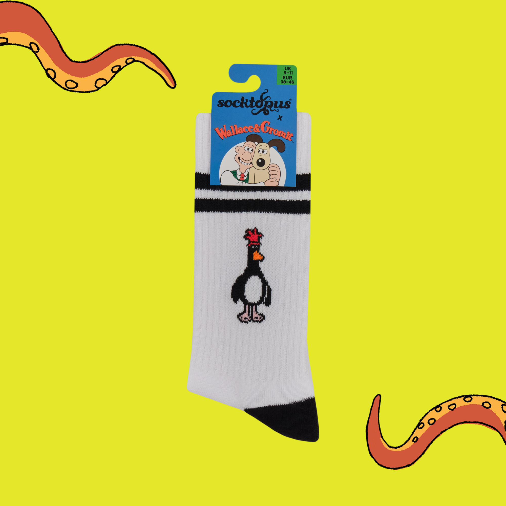 Feathers McGraw Athletic Socks - Wallace and Gromit