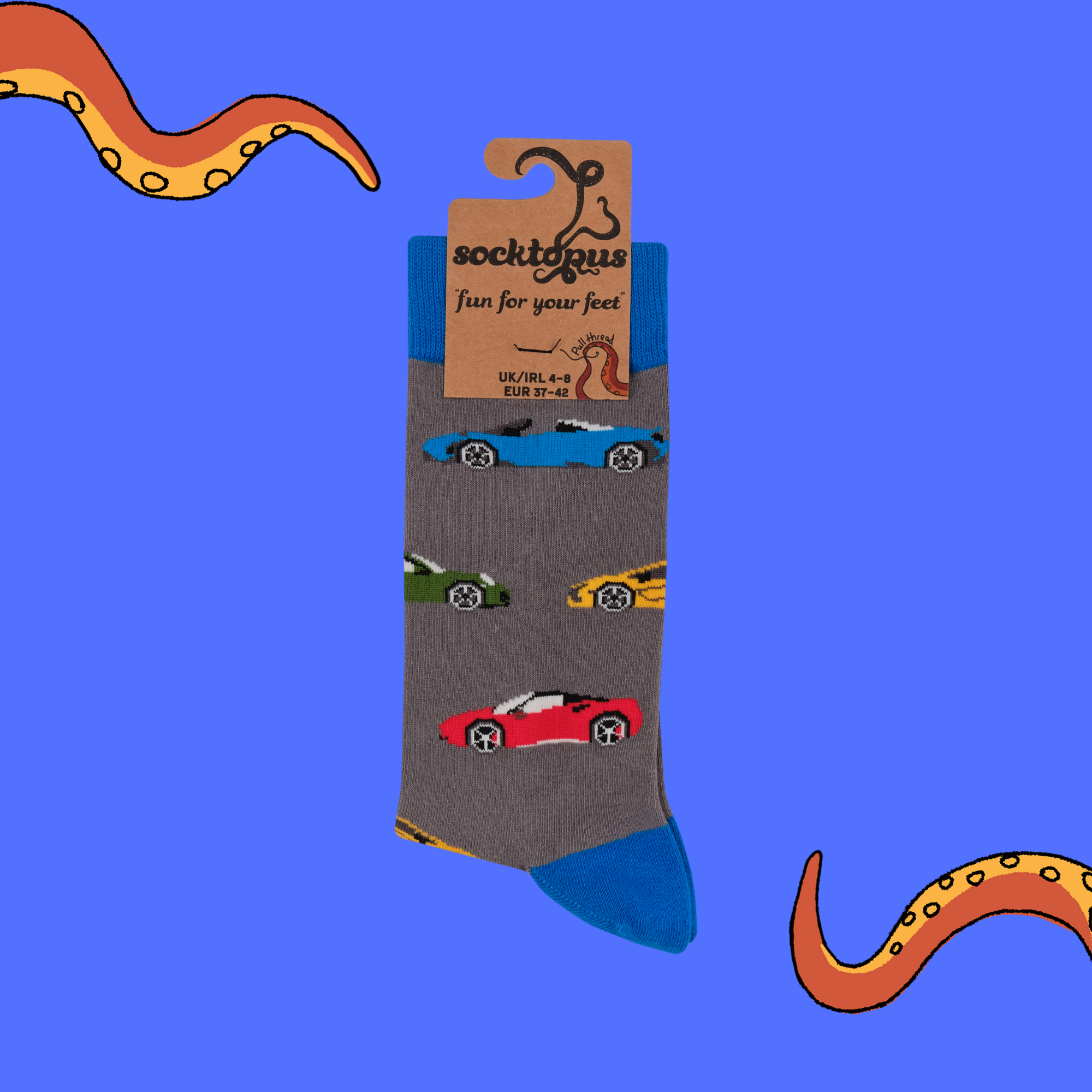 Race Car Socks - Toe Fast, Toe Furious