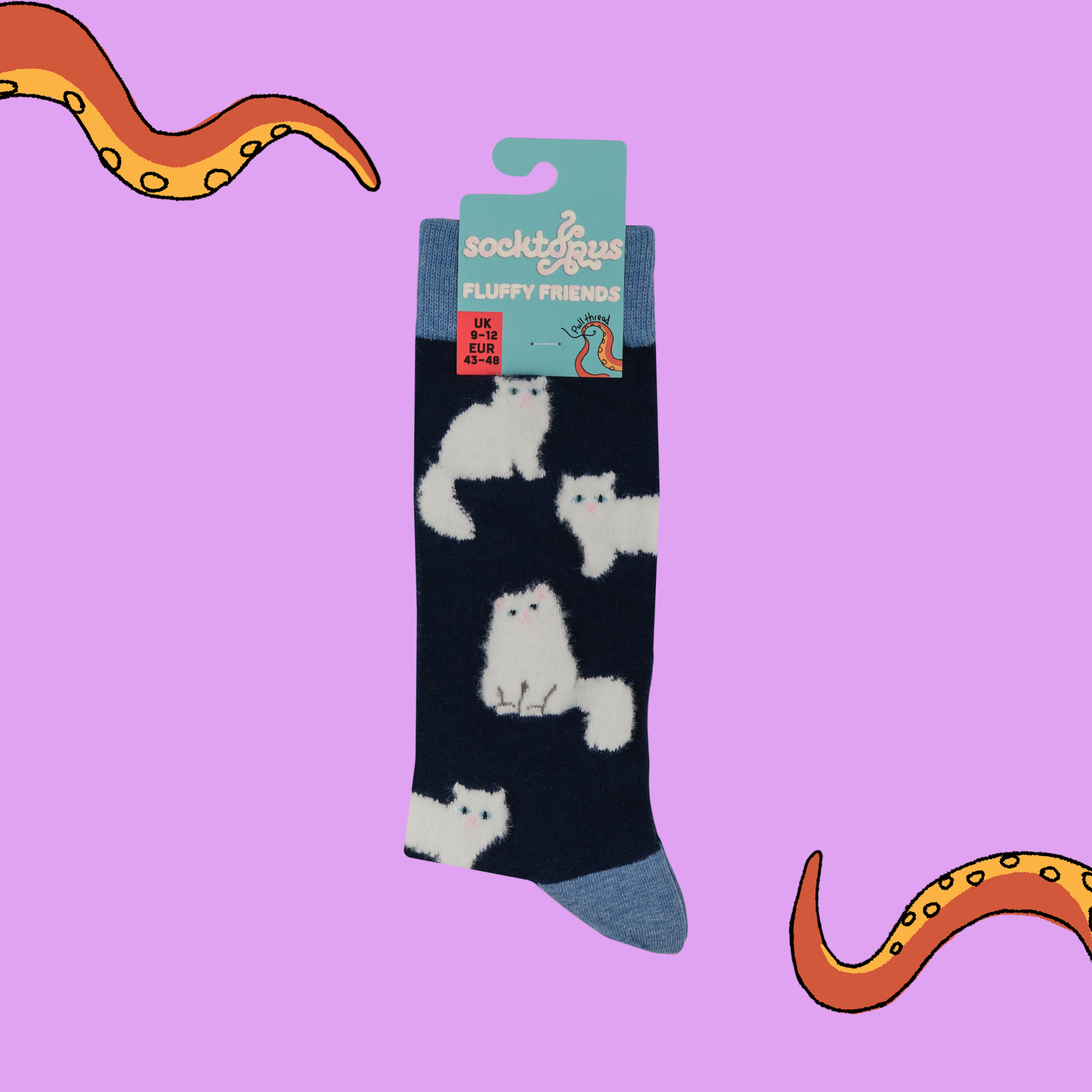 Fluffy White Cats Socks