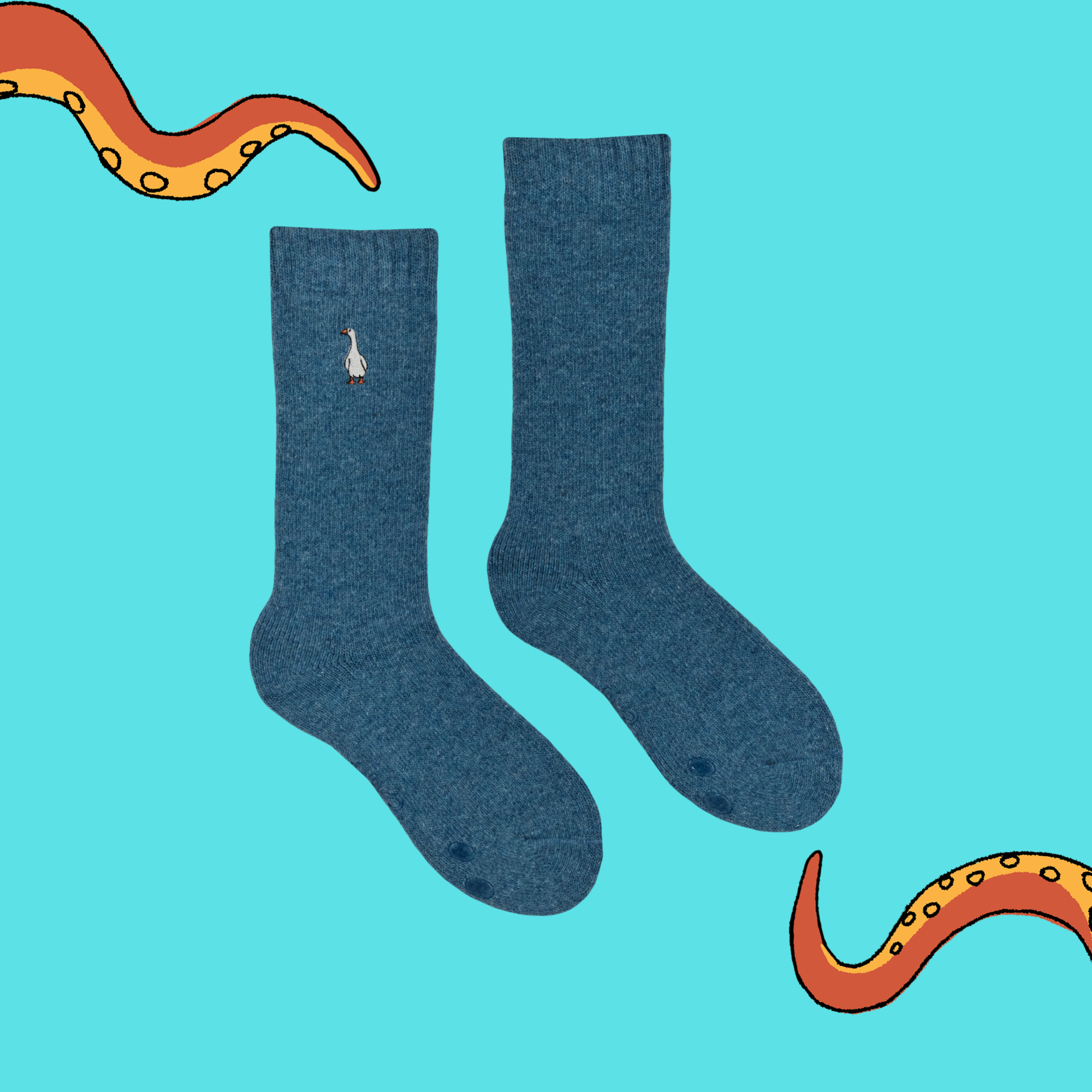Goose Embroidered Boot Socks