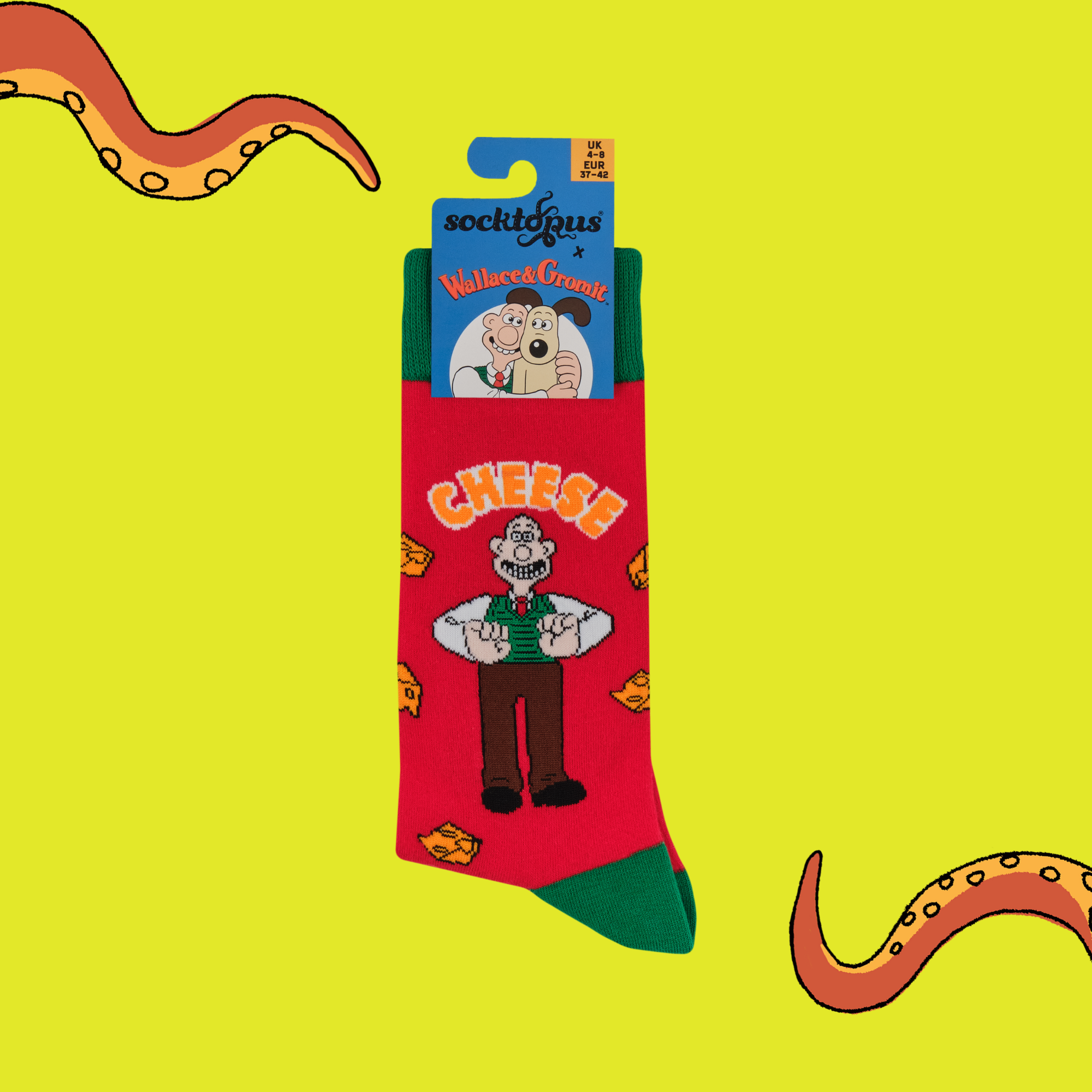 Wallace Cheese Socks - Wallace and Gromit