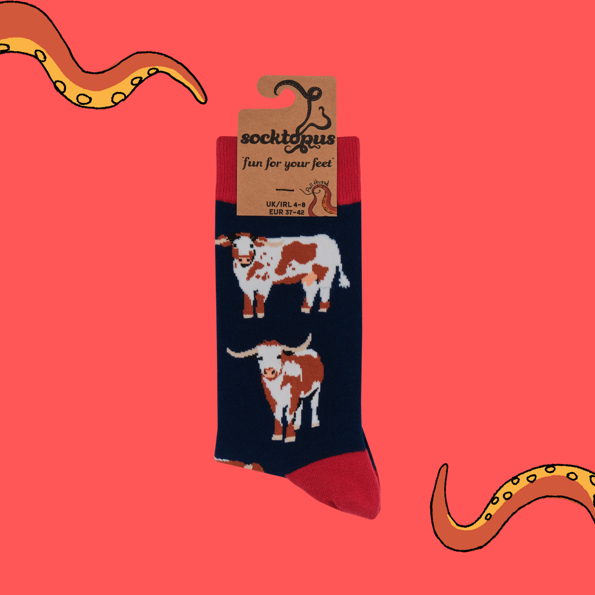 Longhorn Cow Socks - Horn To Be Wild