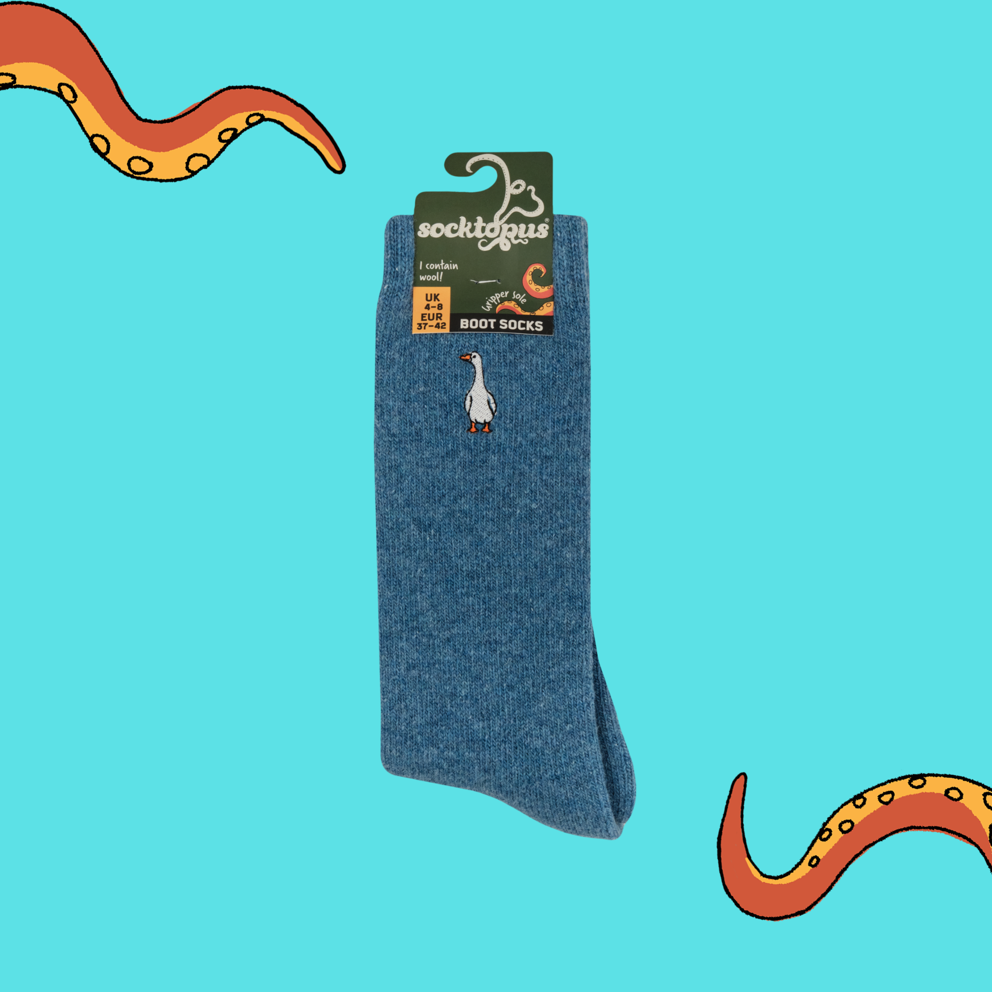 Goose Embroidered Boot Socks