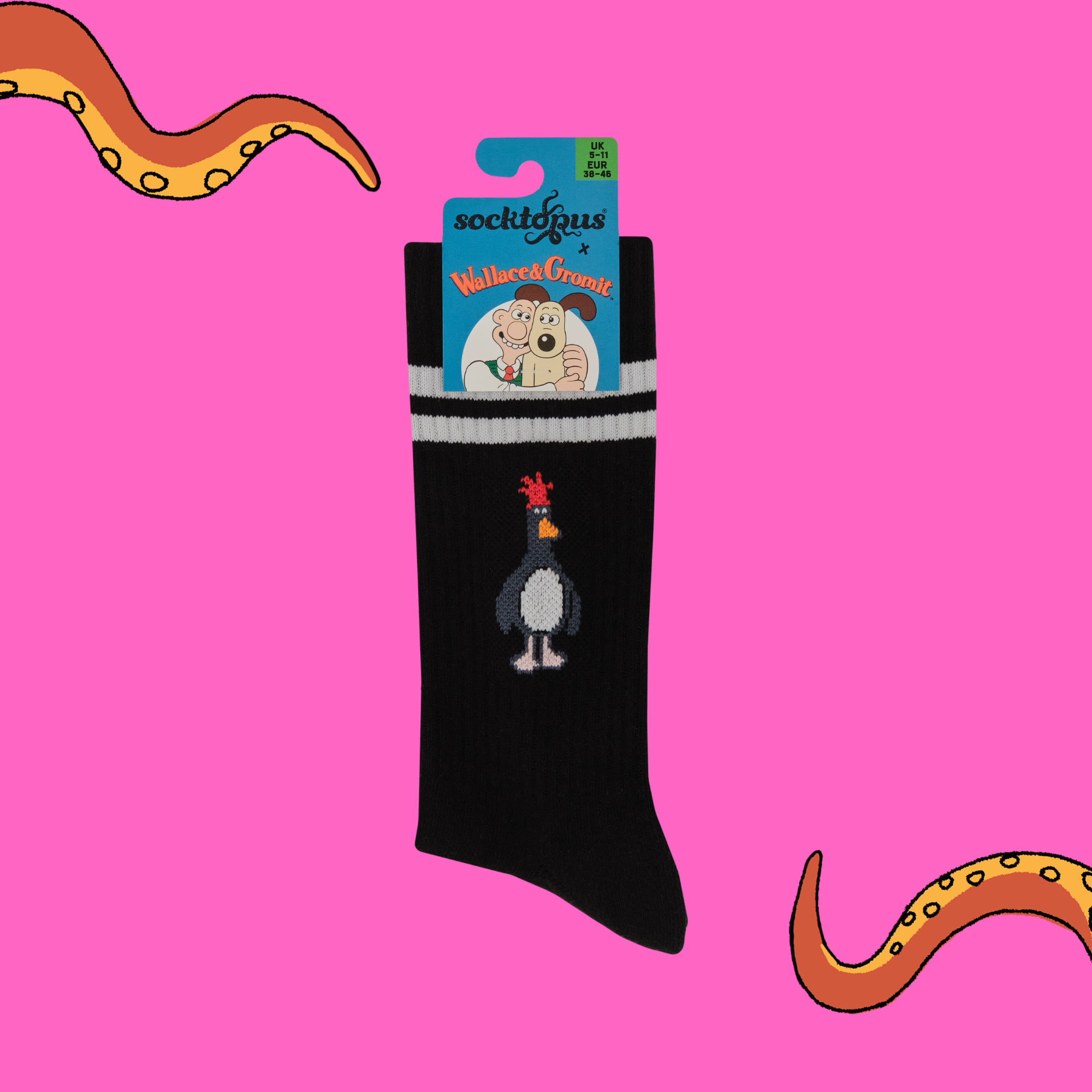 Feathers McGraw Athletic Socks - Wallace and Gromit