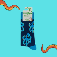 Octopus Bamboo Socks - Octoblue