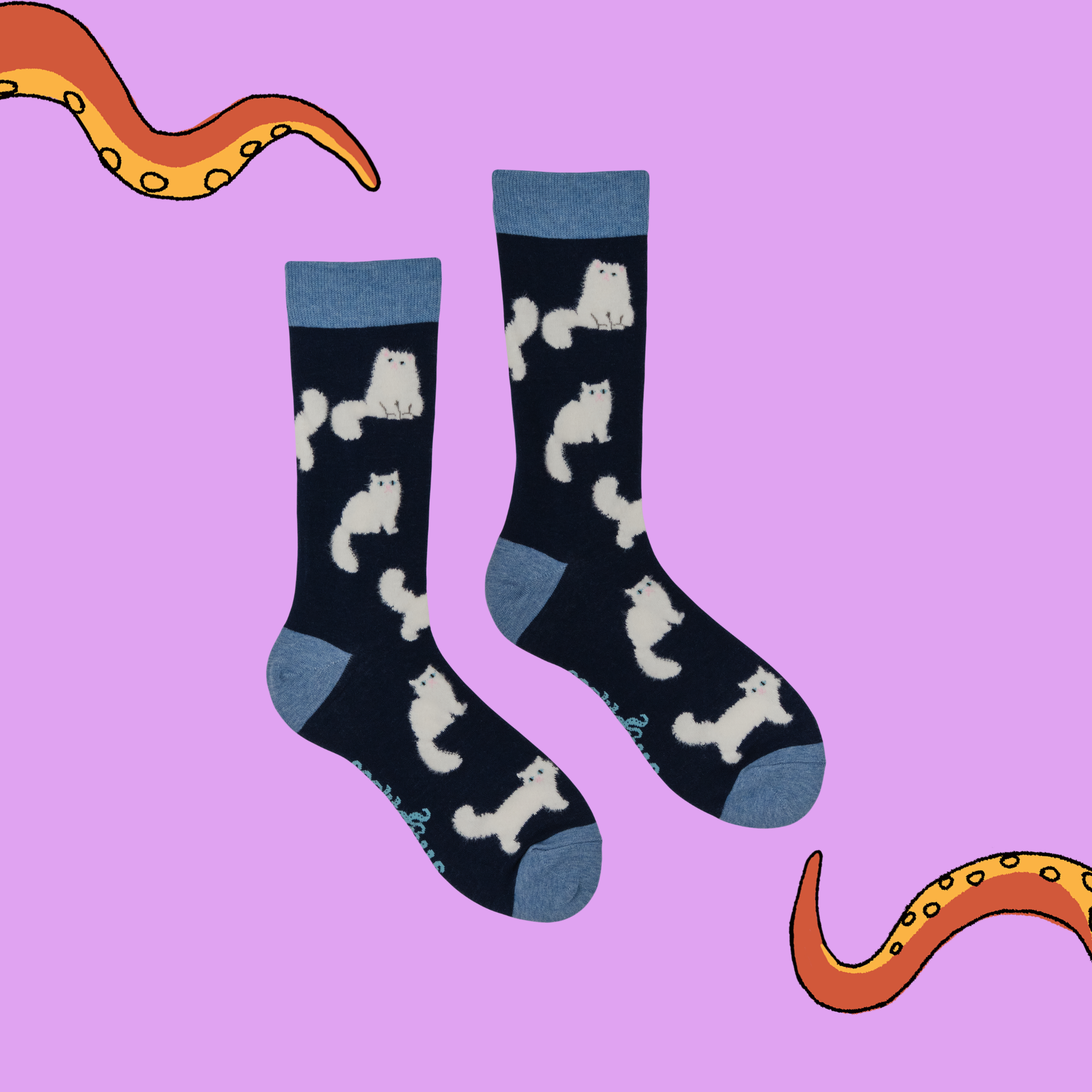 Fluffy White Cats Socks