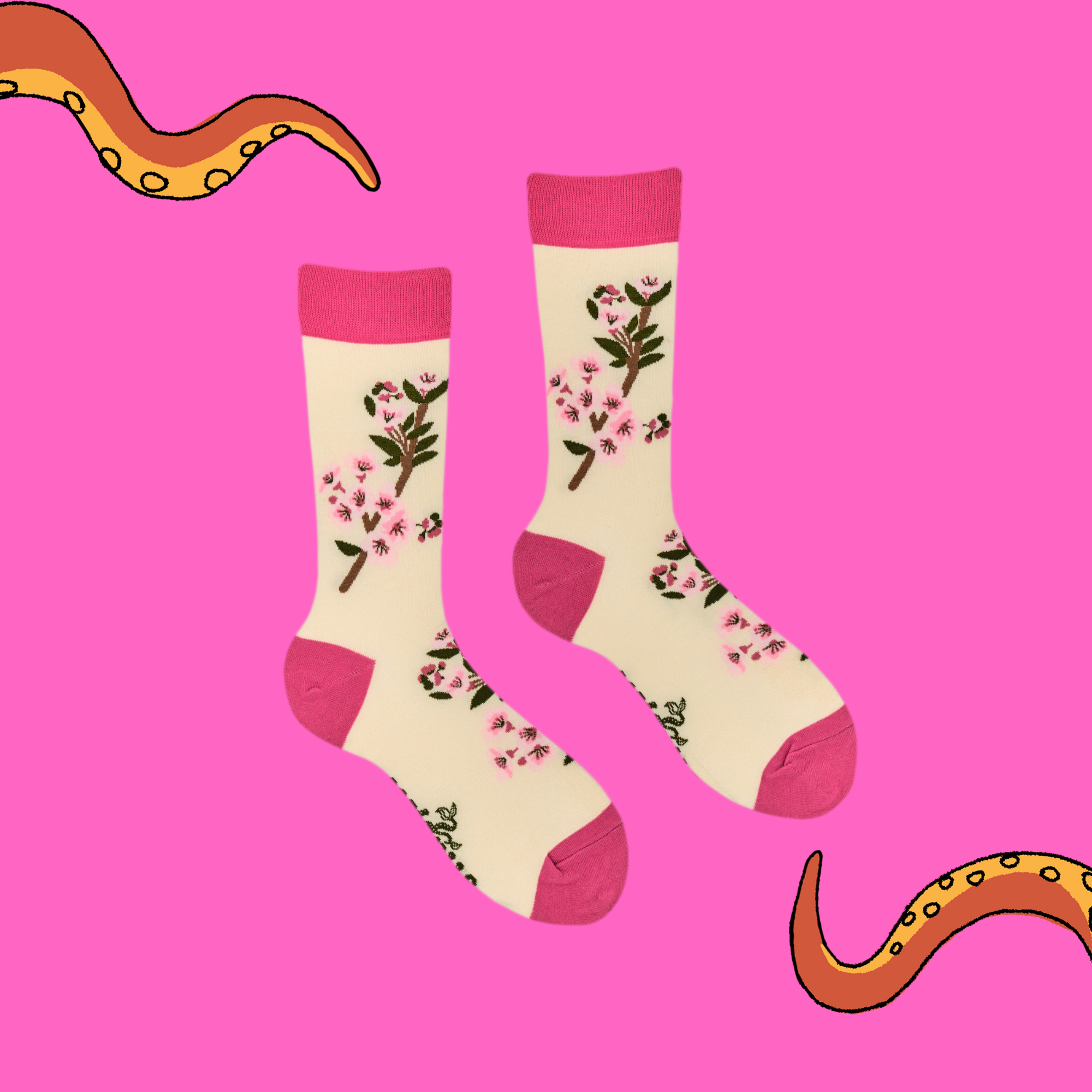 Cherry Blossom Bamboo Socks