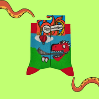 Dixon Does Doodles - Bristol Dino Bridge Socks (XS-SIZE)
