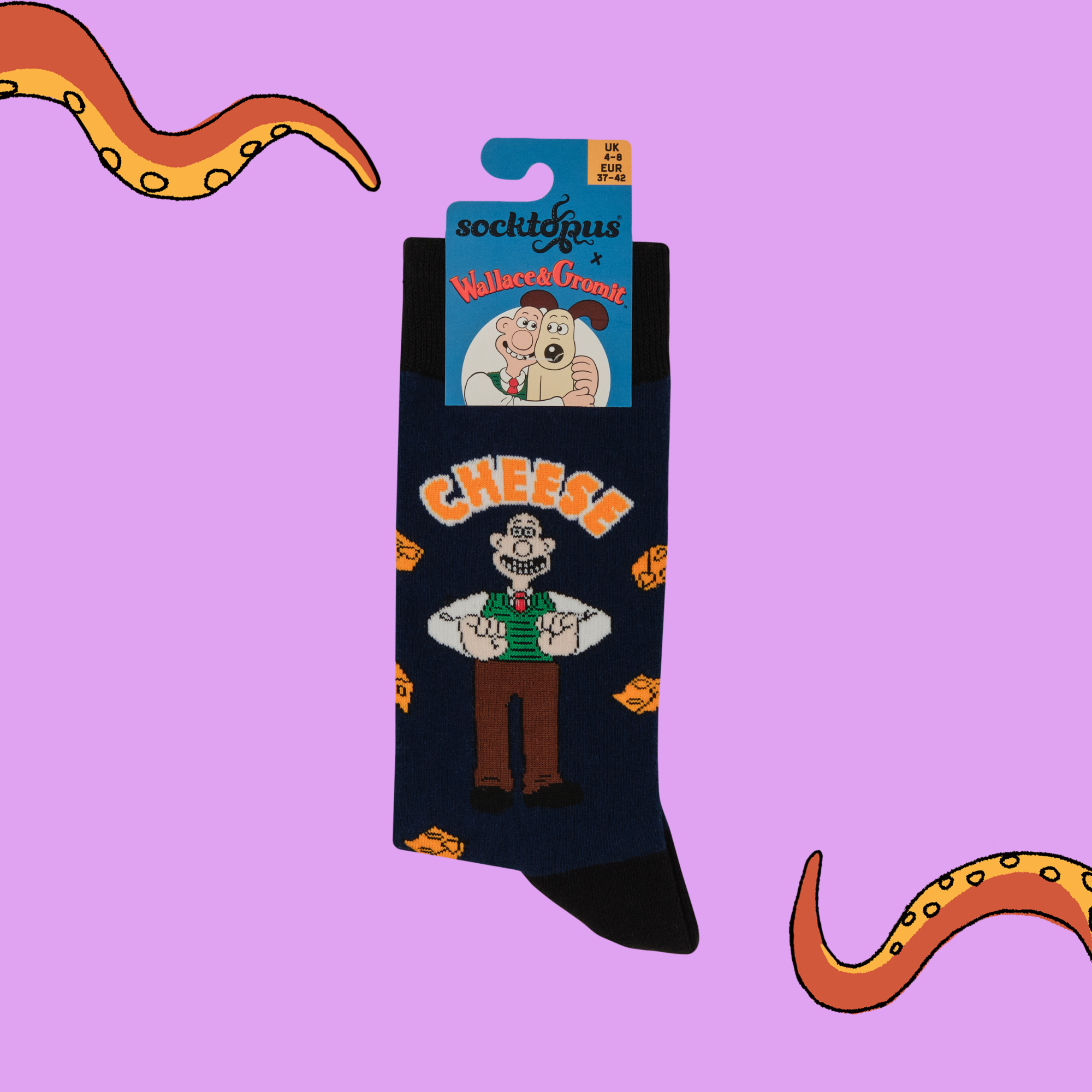 Wallace Cheese Socks - Wallace and Gromit