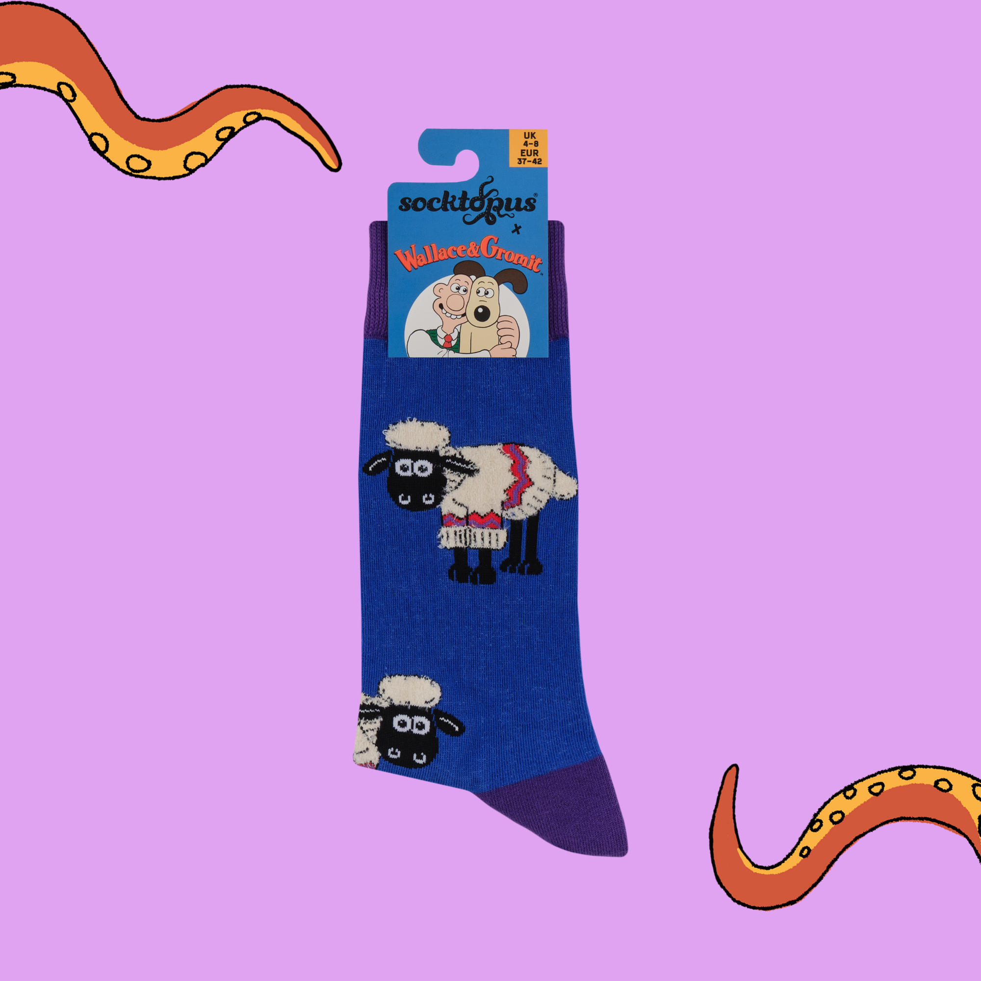 Fluffy Shaun the Sheep Socks - Wallace and Gromit