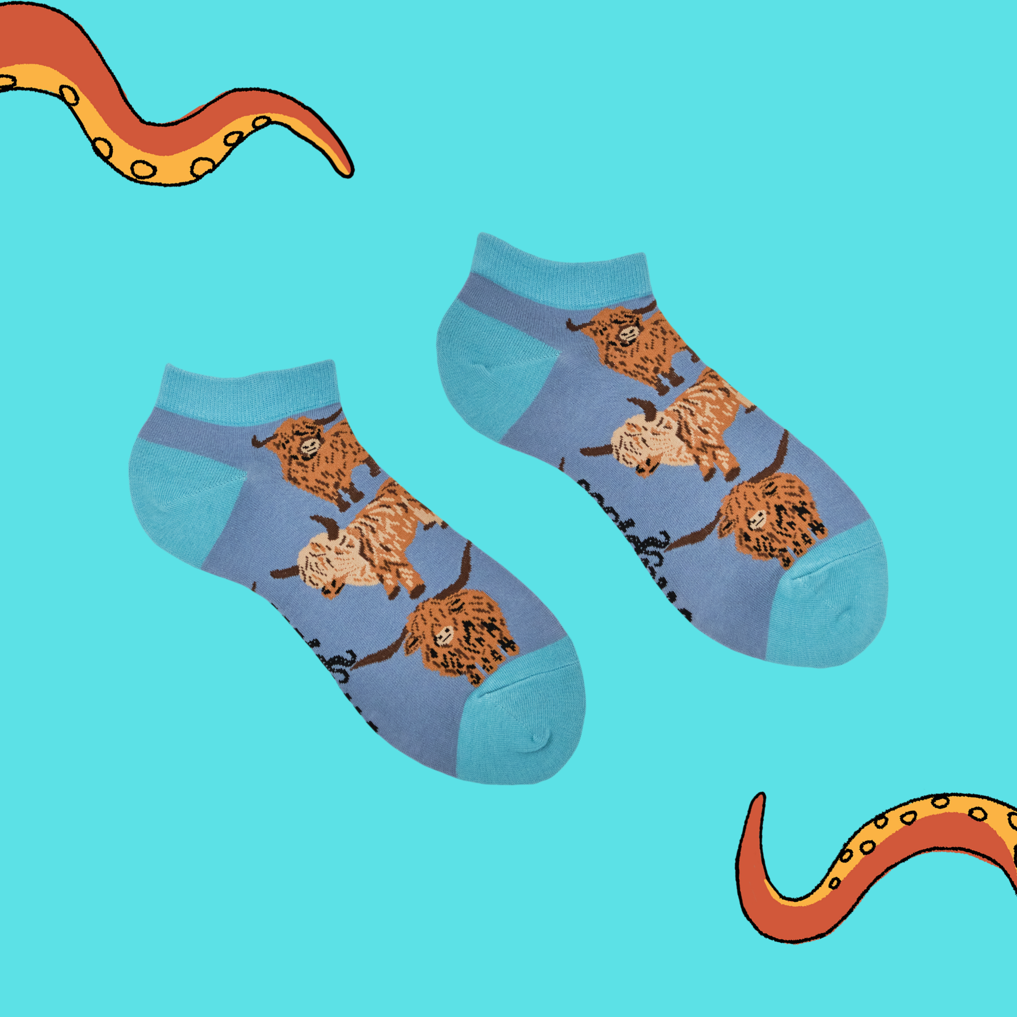 Highland Cow Trainer Socks - Och Aye the Moo! Trainer