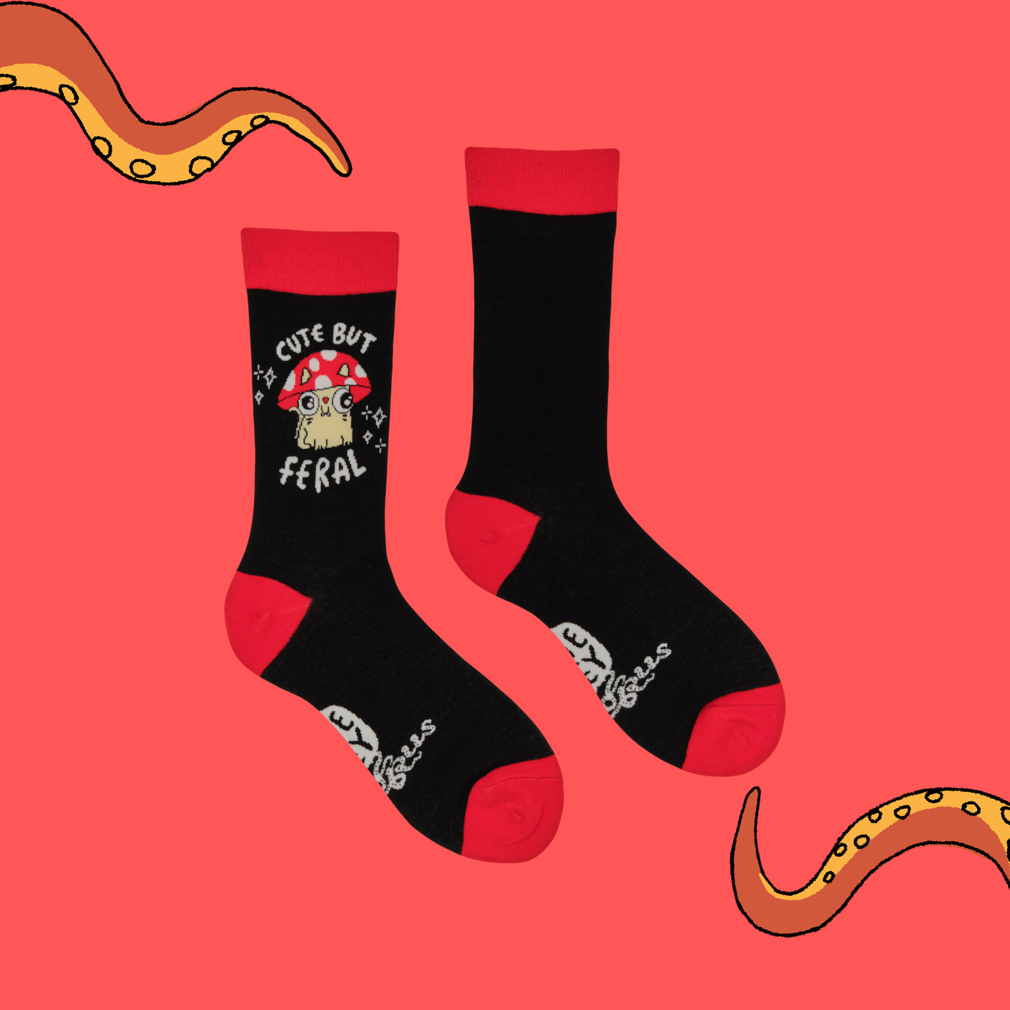 Cute But Feral Socks - Socktopus X Katie Abey