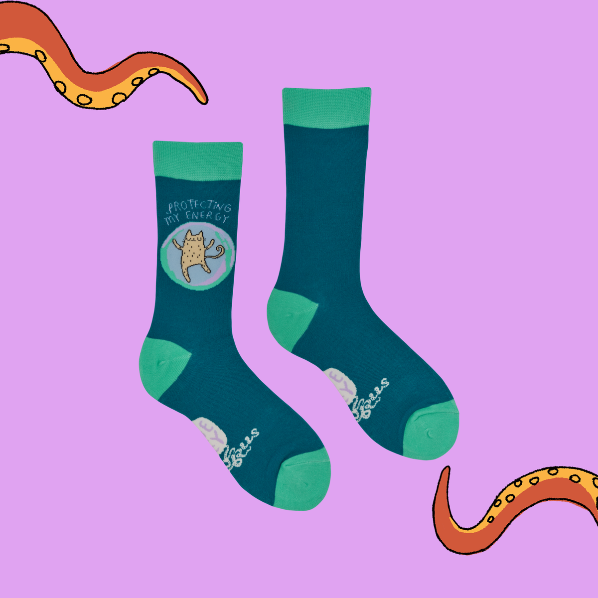Protecting My Energy Socks - Socktopus X Katie Abey