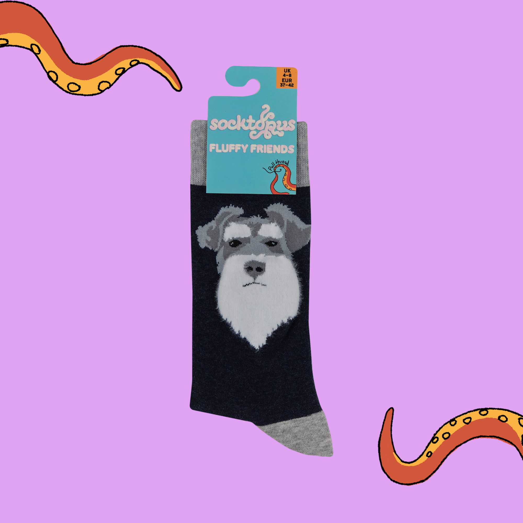 Fluffy Wowza Schnauzer Socks