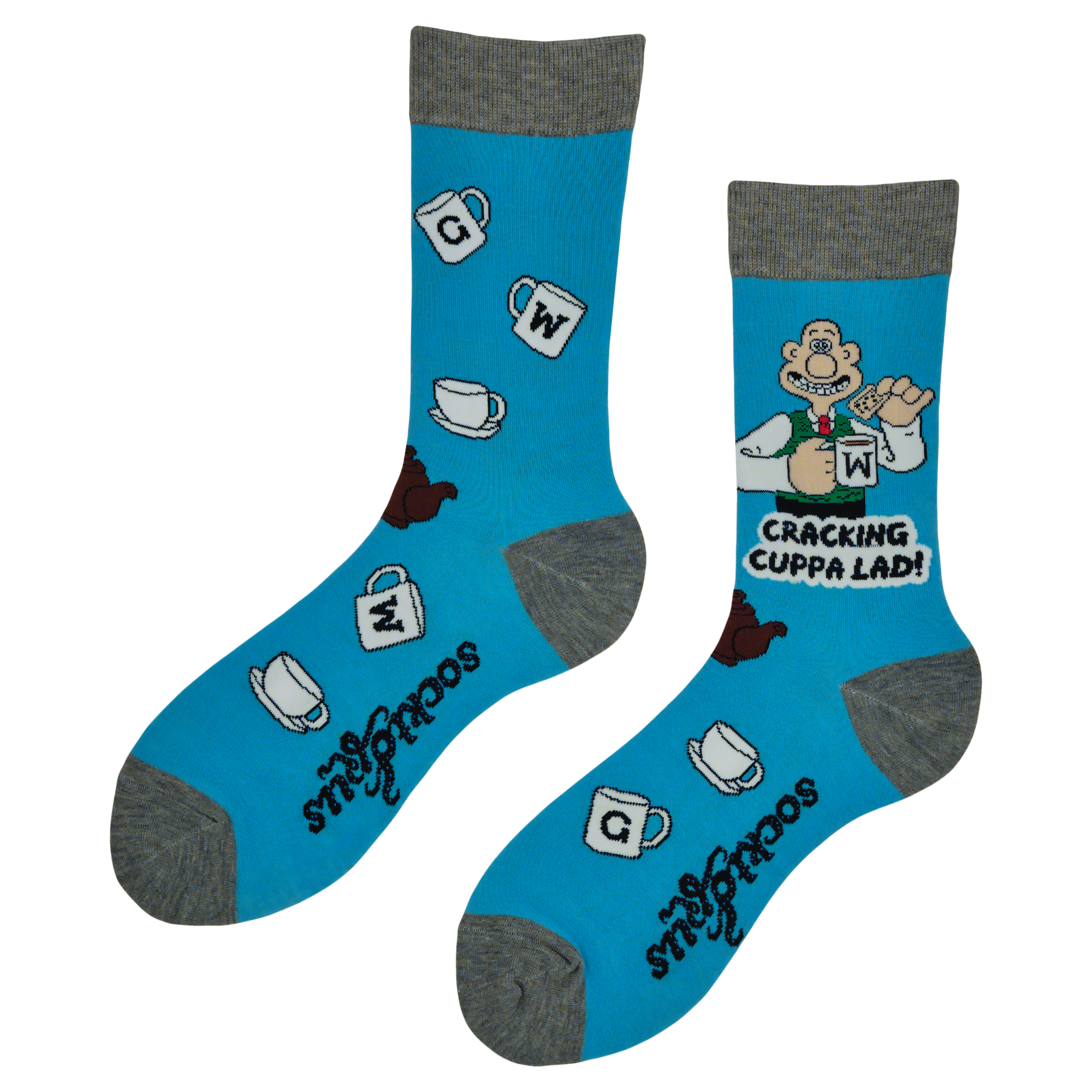 Cracking Cuppa Lad Socks - Wallace and Gromit