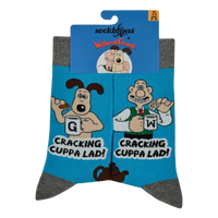 Cracking Cuppa Lad Socks - Wallace and Gromit