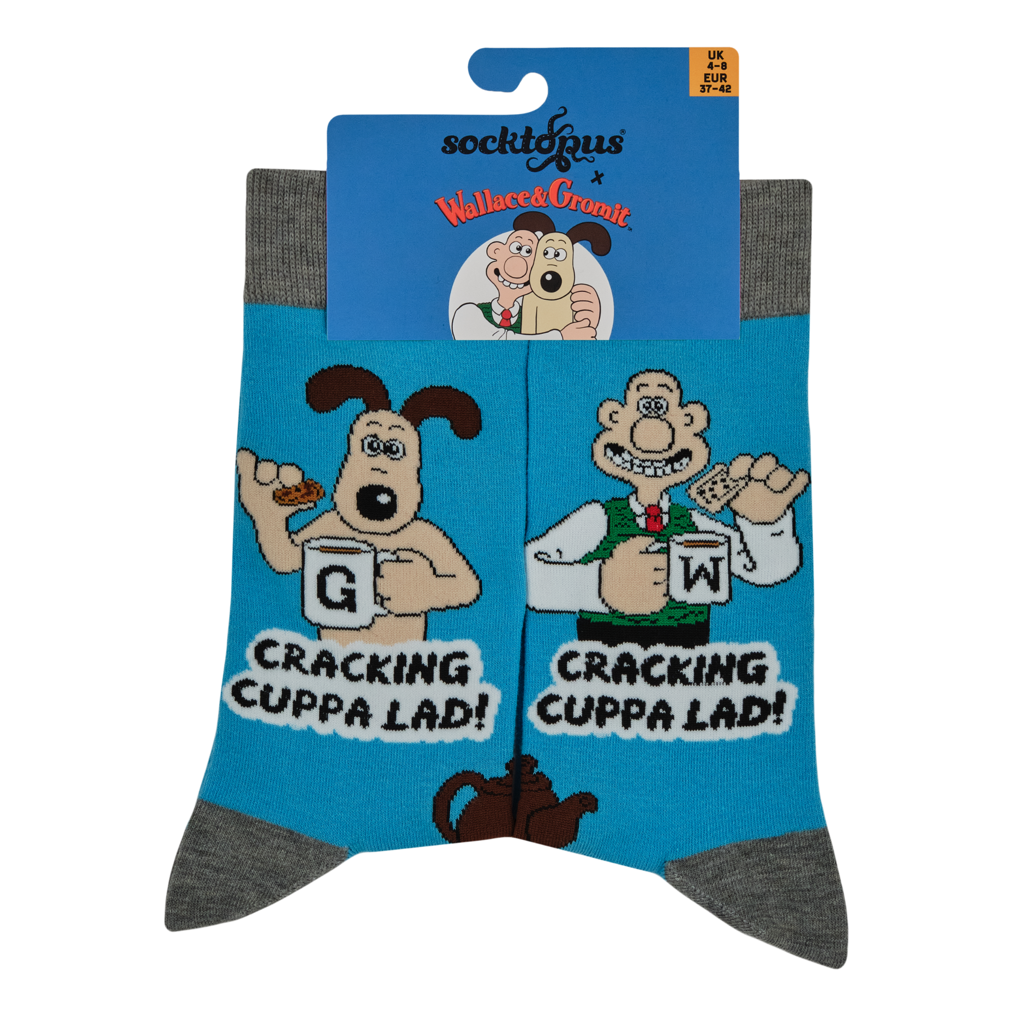 Cracking Cuppa Lad Socks - Wallace and Gromit
