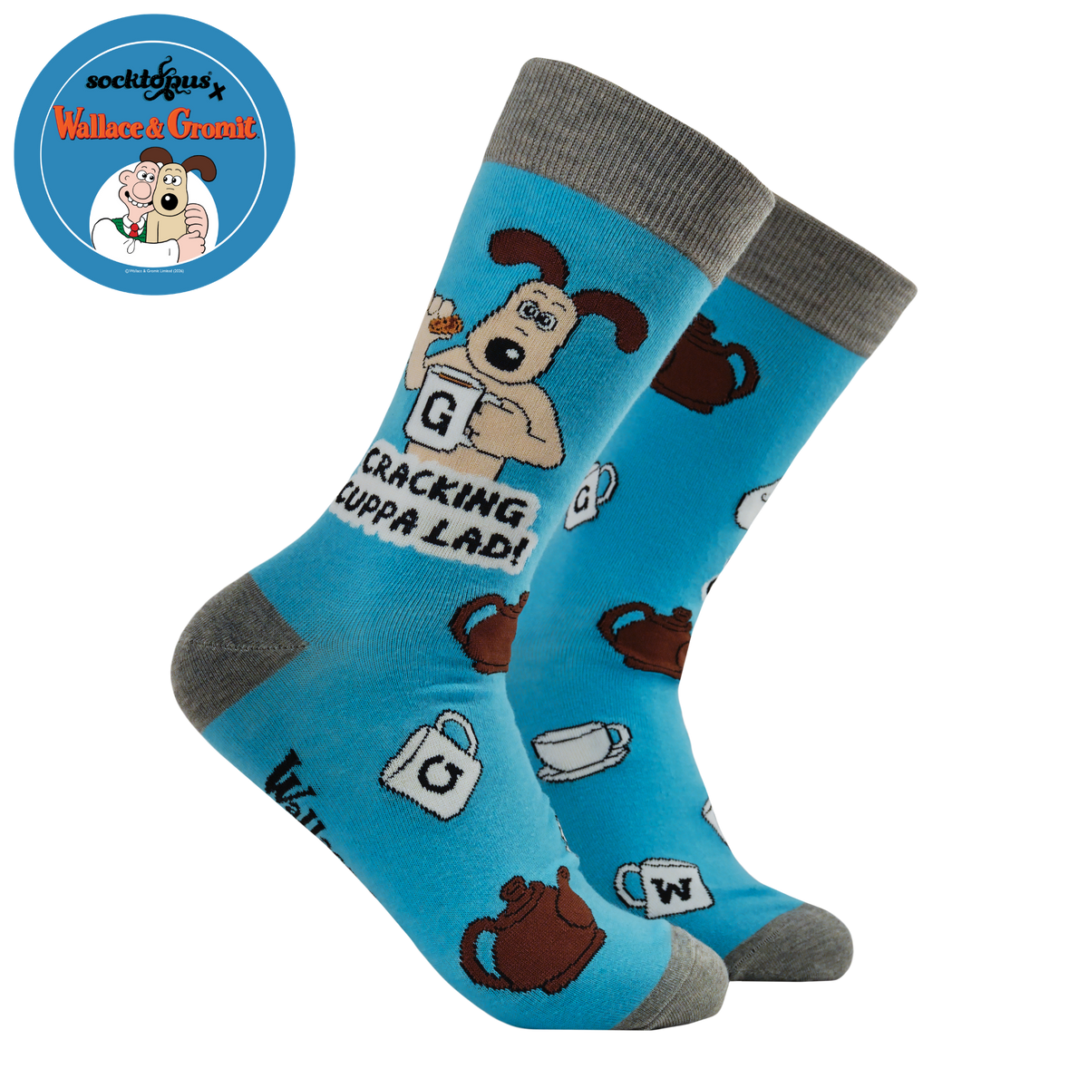 Cracking Cuppa Lad Socks - Wallace and Gromit