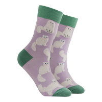 Fluffy White Cats Mini Socks