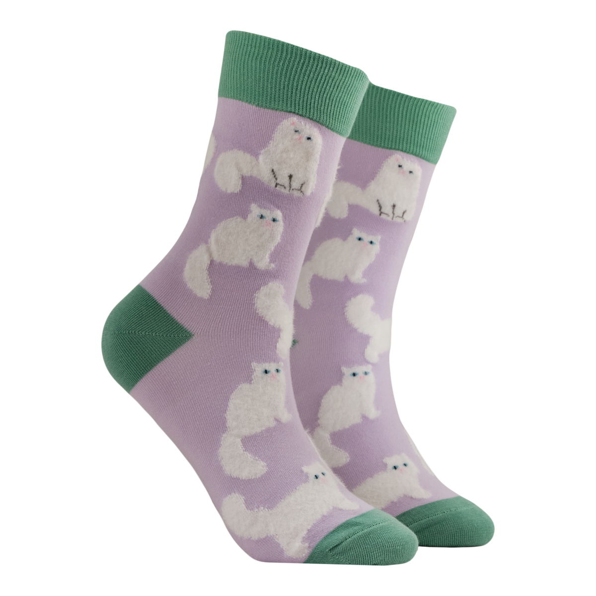 Fluffy White Cats Mini Socks