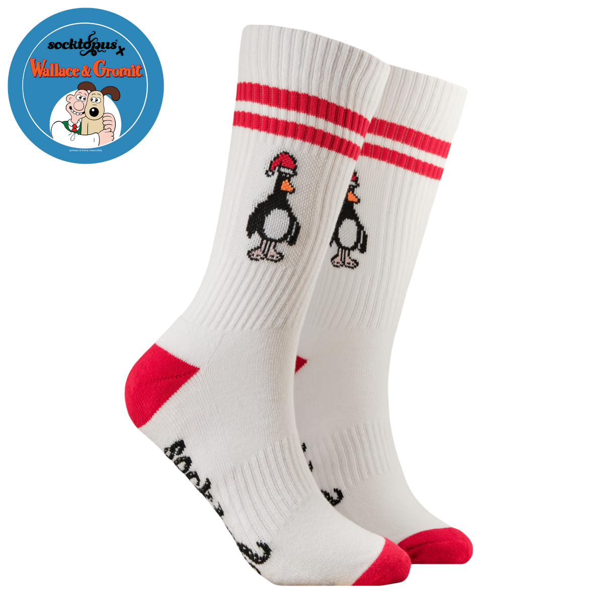 Feathers Xmas Hat Athletic Socks - Wallace and Gromit