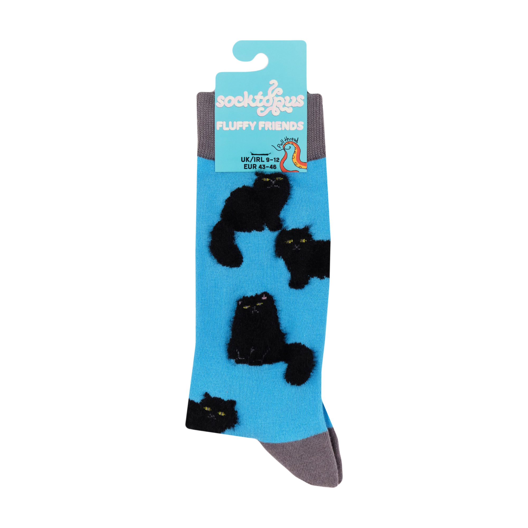 Fluffy Black Cat Socks