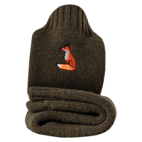 Fox Embroidered Boot Socks