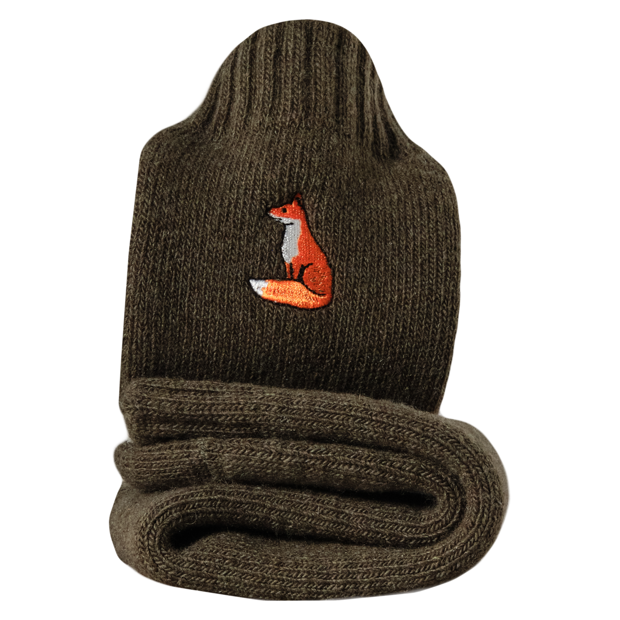 Fox Embroidered Boot Socks