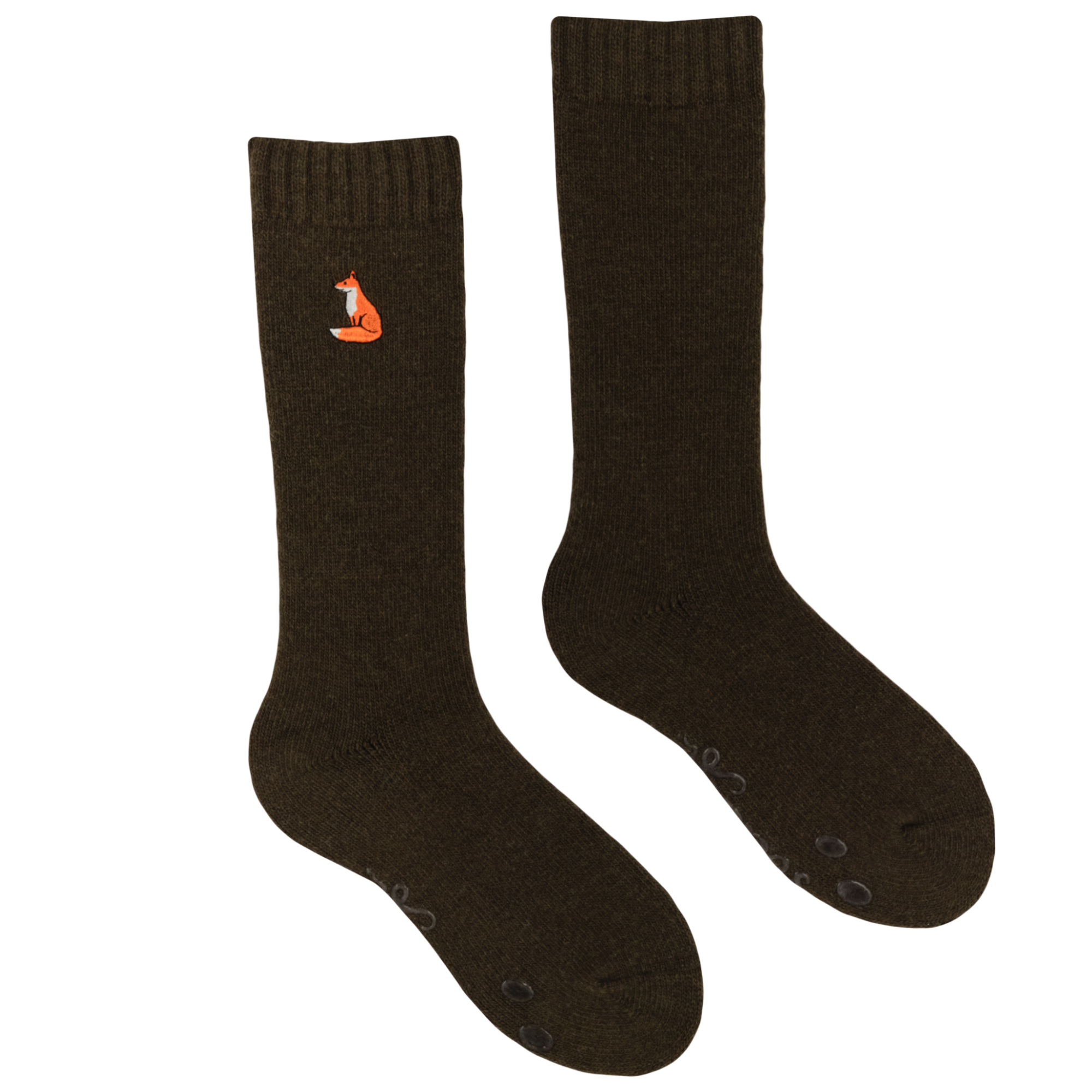 Fox Embroidered Boot Socks