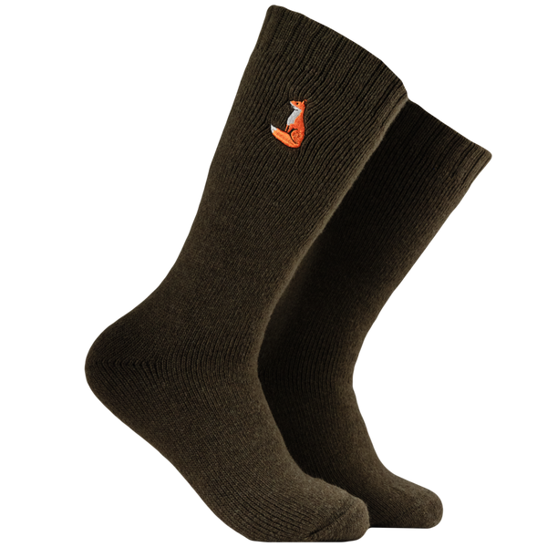 Fox Embroidered Boot Socks