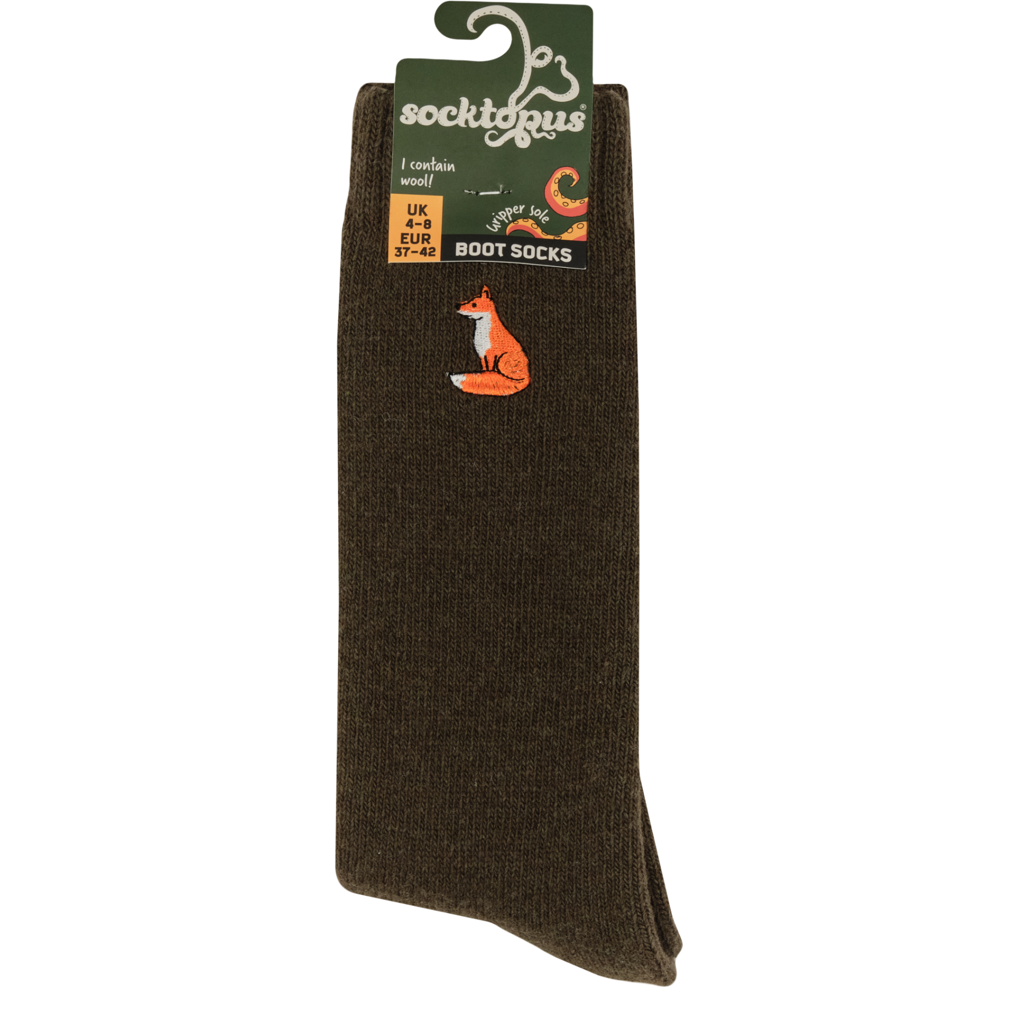 Fox Embroidered Boot Socks