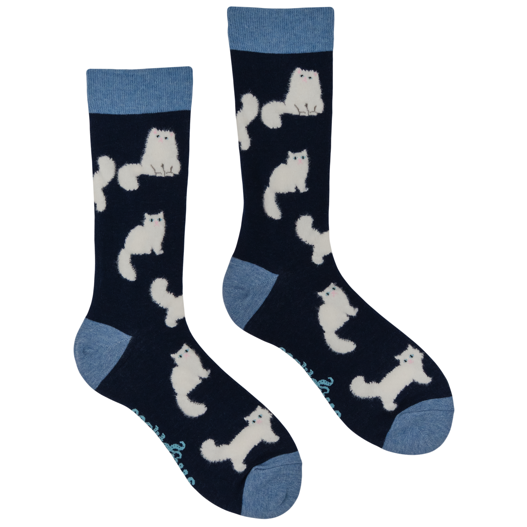 Fluffy White Cats Socks