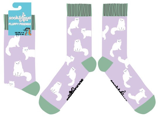 Fluffy White Cats Socks