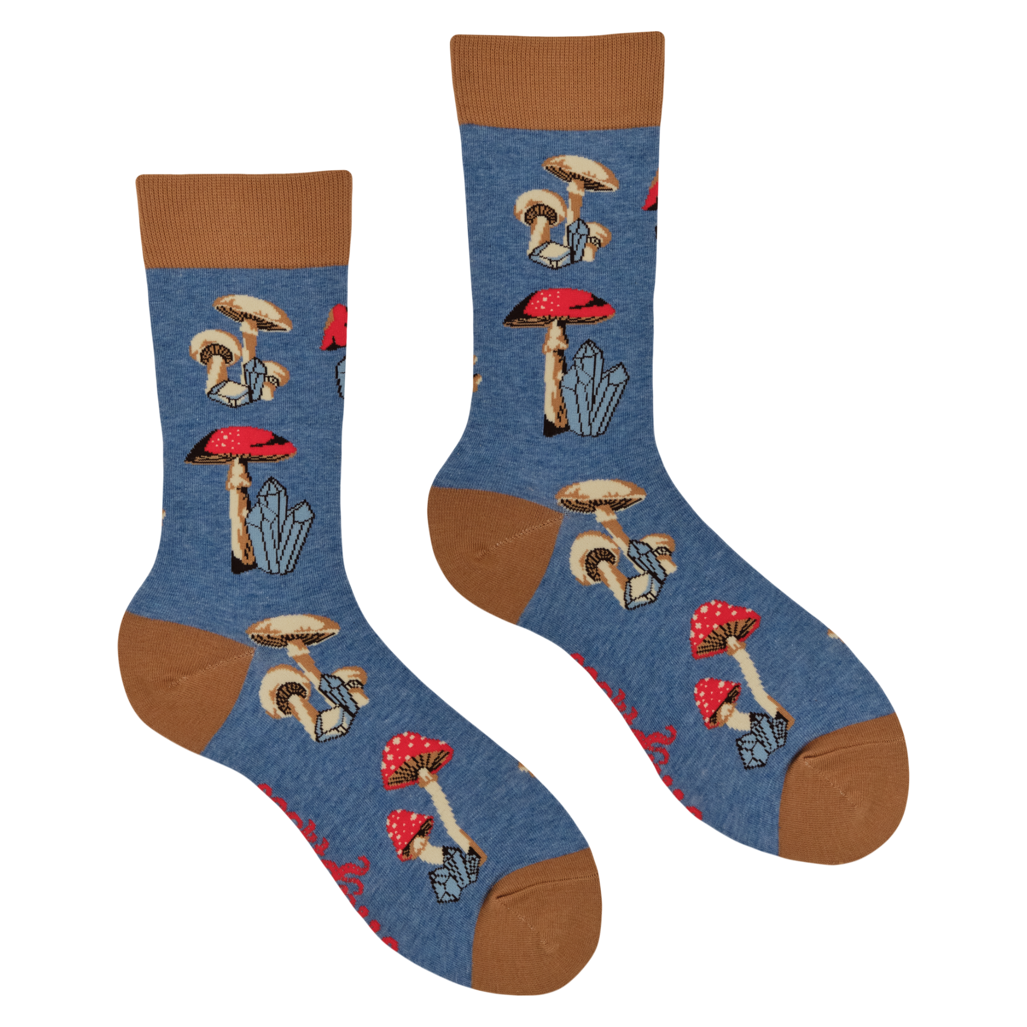 Crystals and Mushrooms Socks - Good Vibes and Fun-Gis