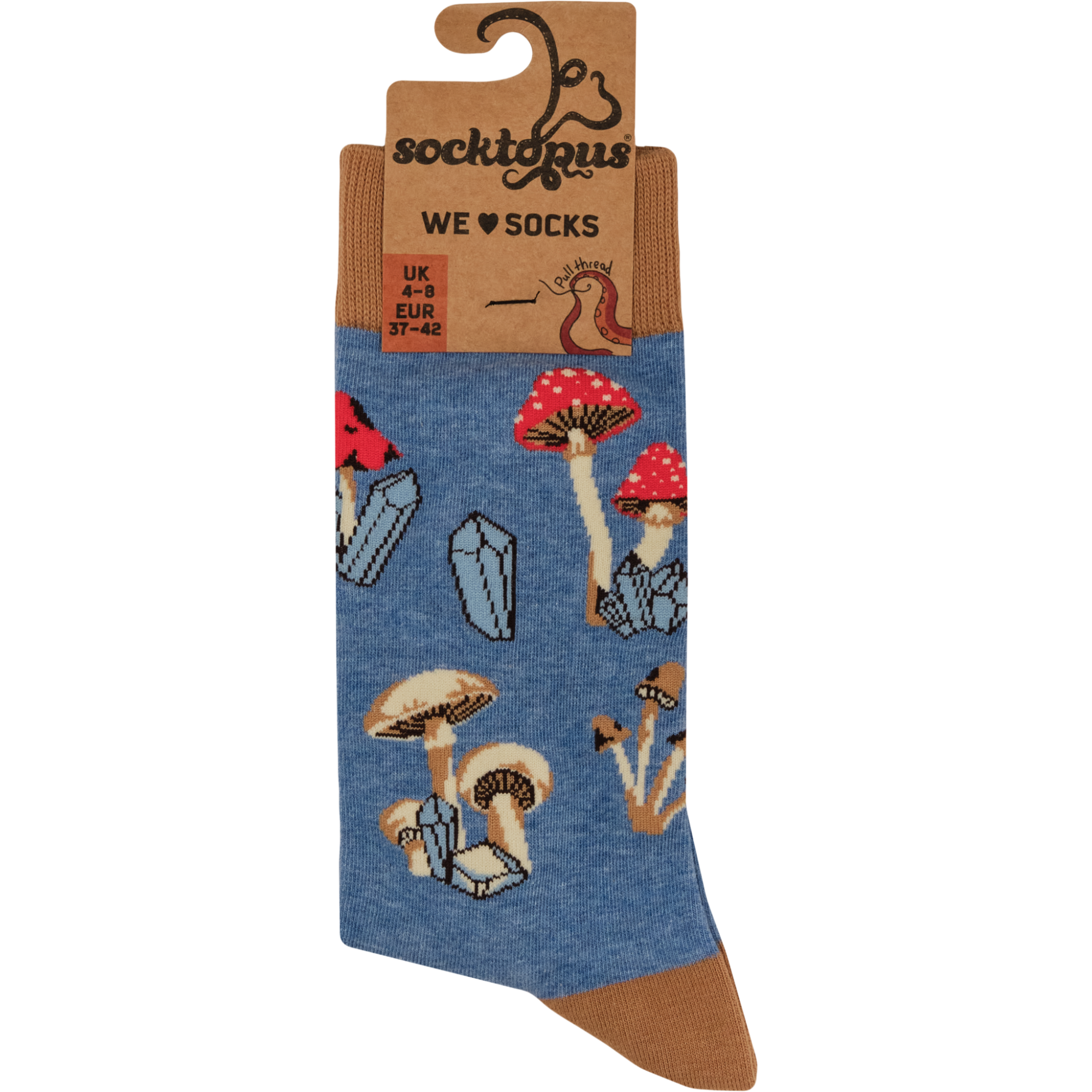 Crystals and Mushrooms Socks - Good Vibes and Fun-Gis
