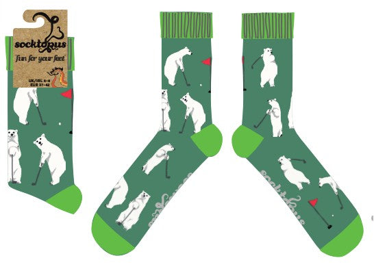 Polar Bear Socks - Golf Bear