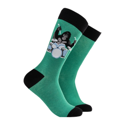 Gorilla Drumming Socks - GREEN