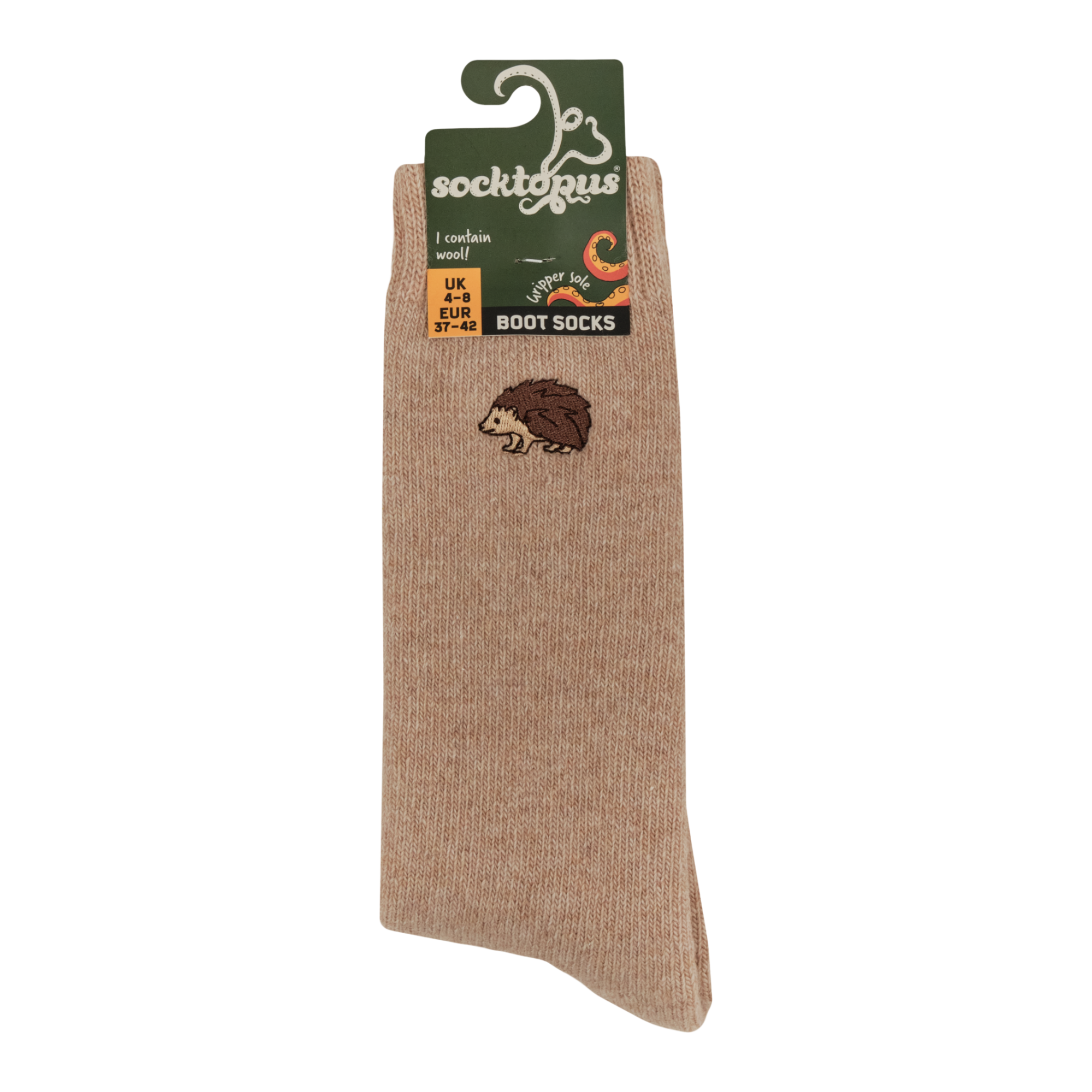 Hedgehog Embroidered Boot Socks