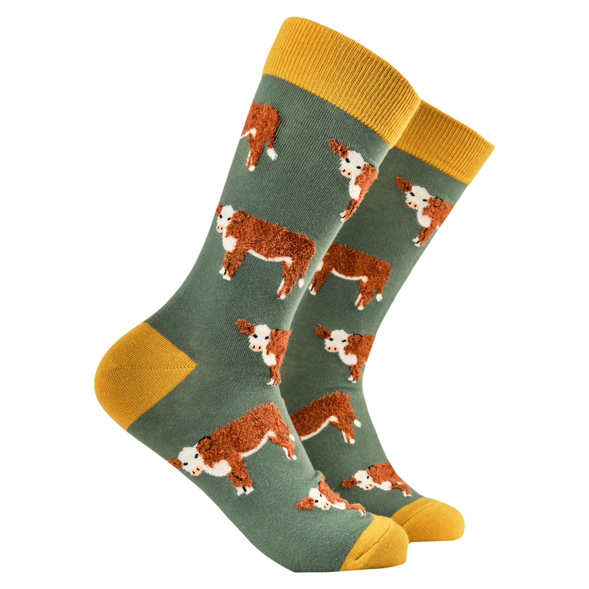 Fluffy Hereford Cow Socks
