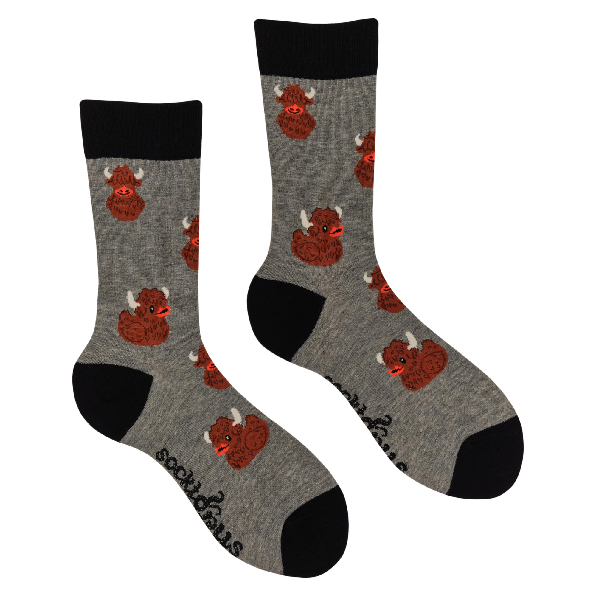 Highland Coo Rubber Duck Socks