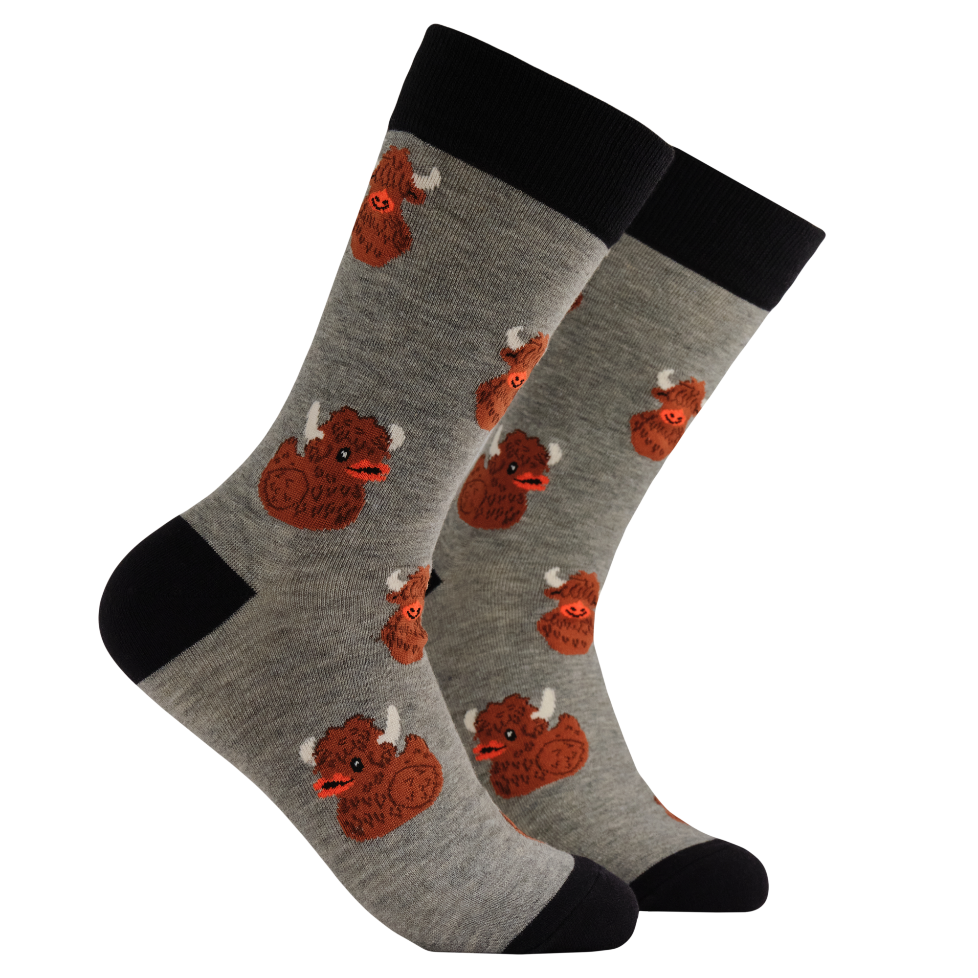 Highland Coo Rubber Duck Socks
